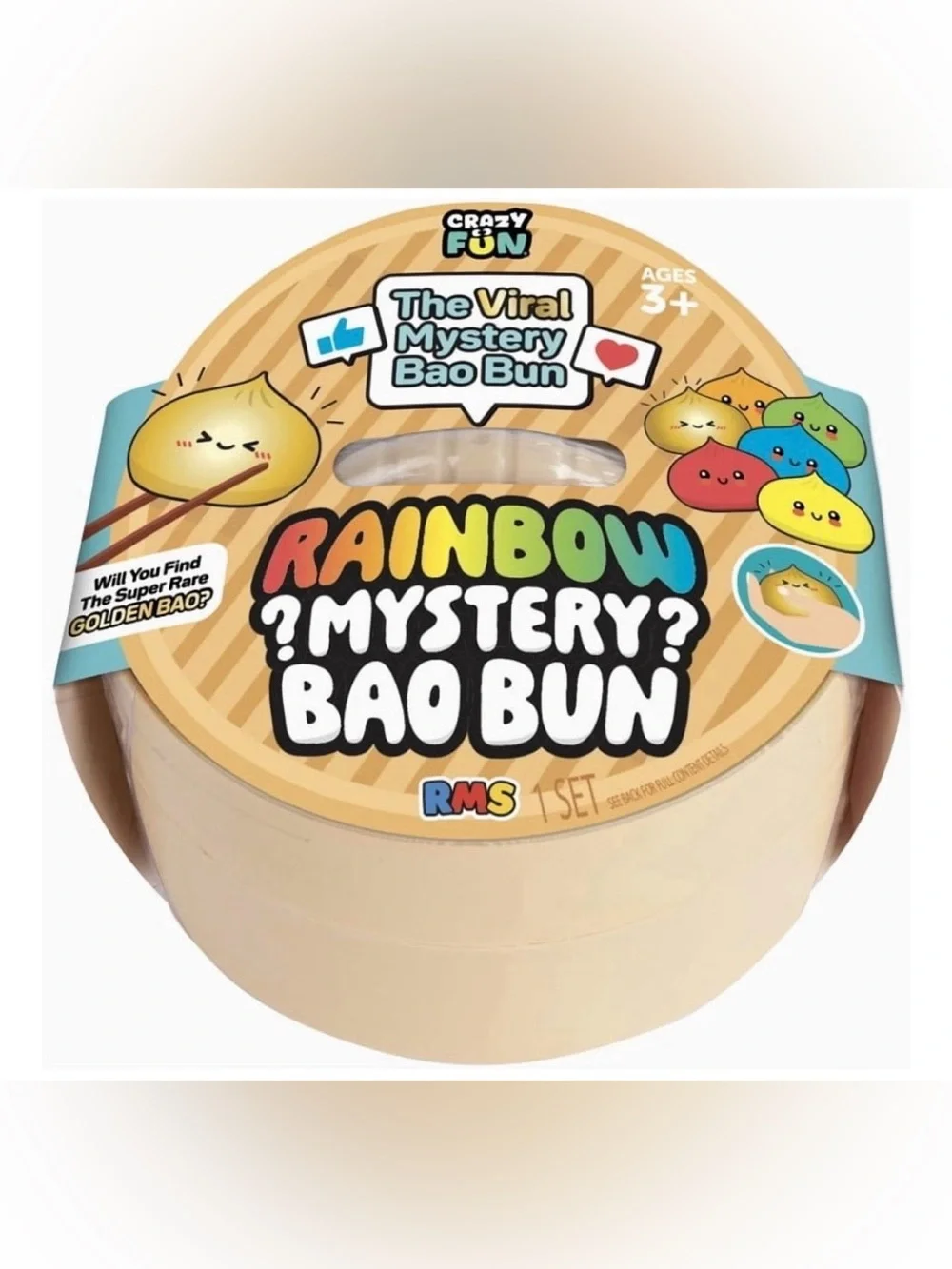 RMS Crazy Fun Rainbow Mystery Bao Bun Rainbow Mystery Toy NWT